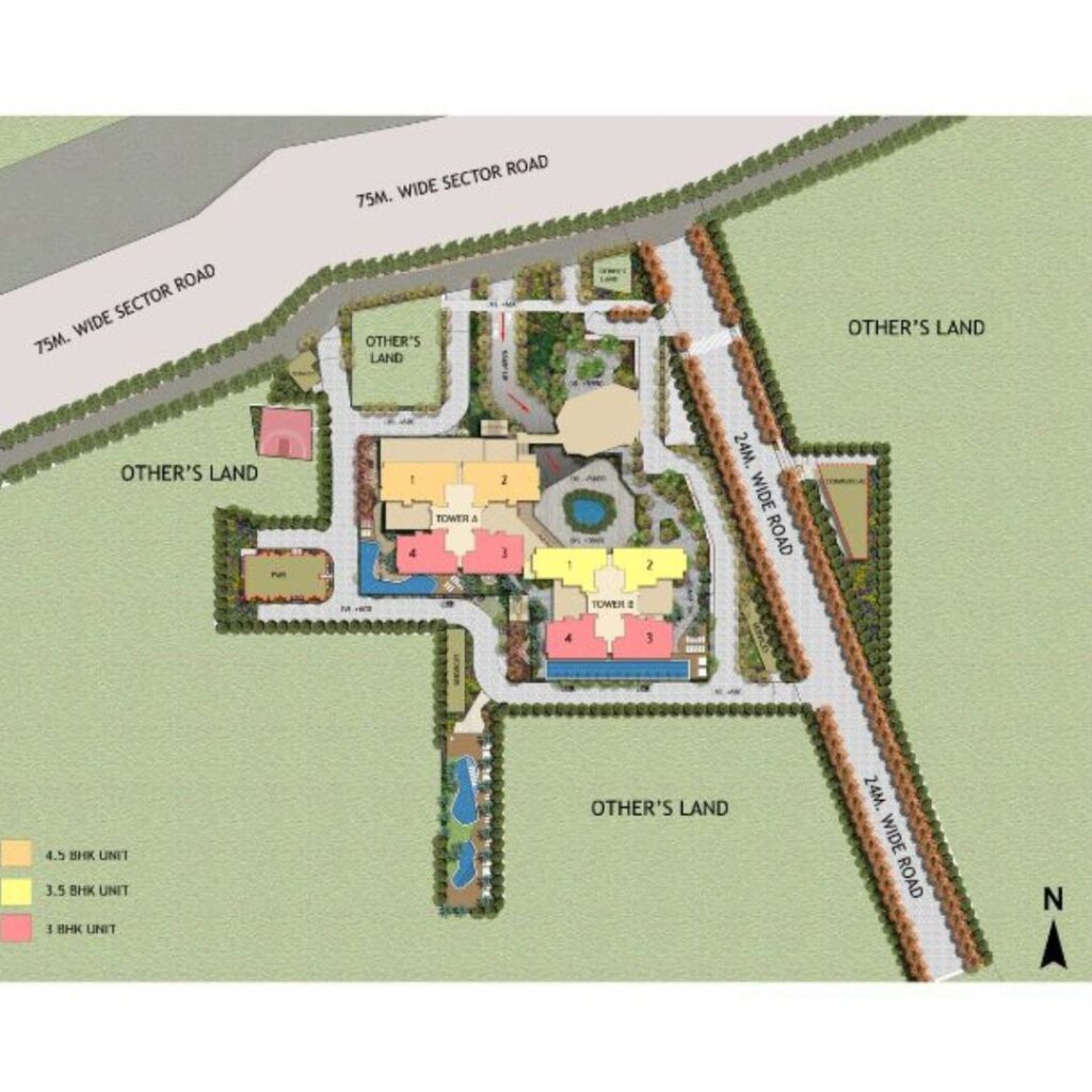 Signature Global Twin Tower DXP, Sector 84, Gurugram Site plan